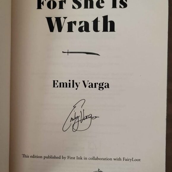 **NEW & SIGNED** For She Is Wrath by Emily Varga, Fairyloot Exclusive Edition - Picture 3 of 10